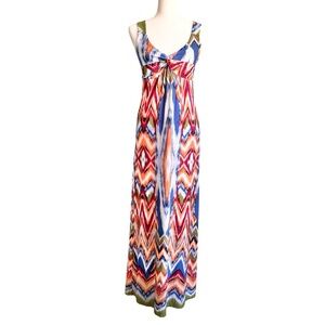 Shelby & Palmer Colorful Sleeveless Maxi Dress Size 8 Vacation Resort‎ Summer